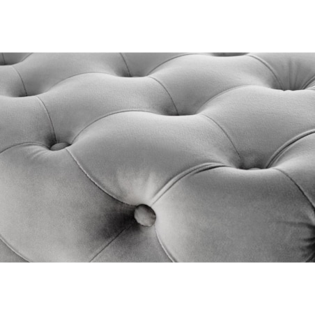 ŁAWKA TAPICEROWANA Nate SZARA pikowana złote nóżki