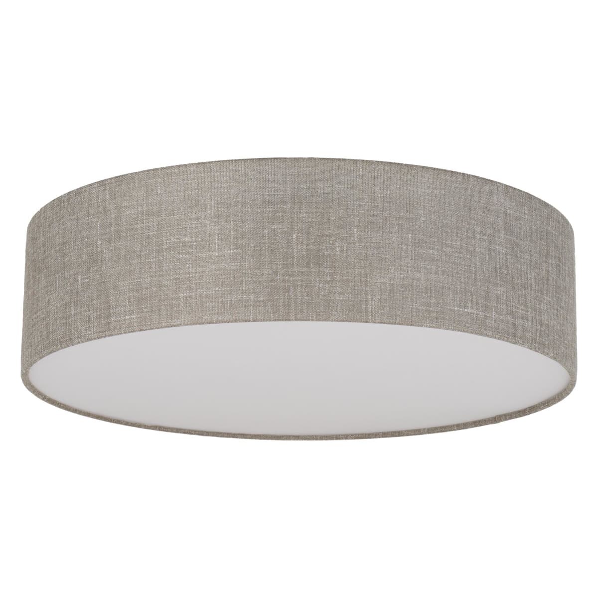 Okrągły plafon z lnianym kloszem Rondo 5637 TK Lighting szary beżowy