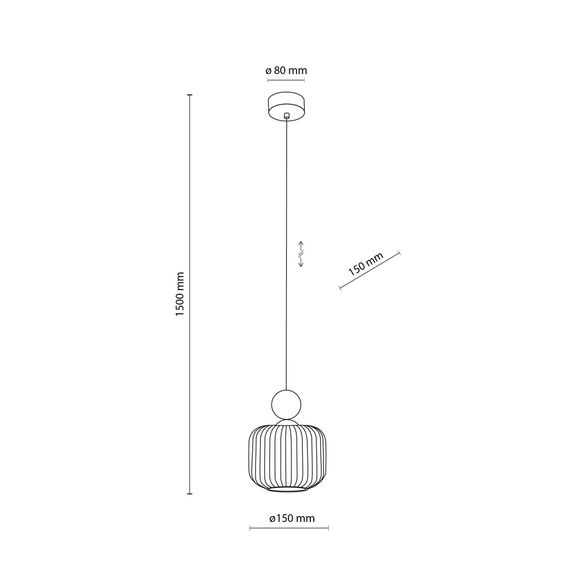 Lampa wisząca TK Lighting BALLO 11049 biało-beżowa E14 regulowana wysokość metal szkło 15 cm