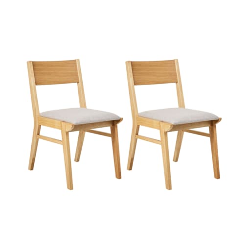 Zestaw 2 krzeseł do jadalni ENOLA Jasnoszary