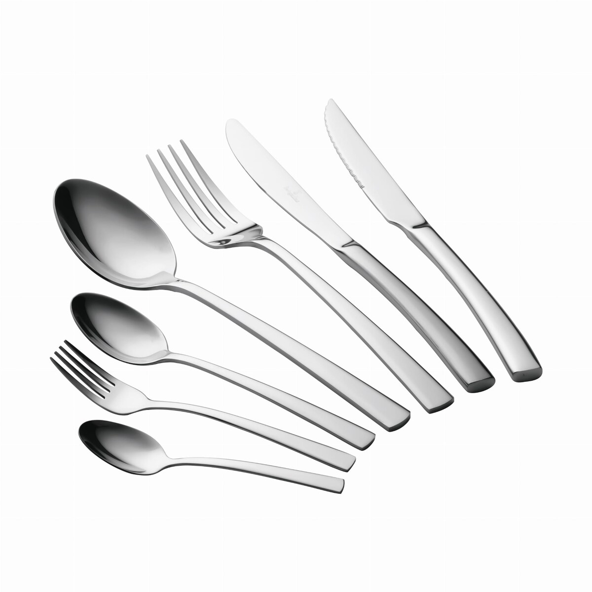 Komplet sztućców 42 elementy dla 6 osób błyszczące srebrne BERLINGER HAUS