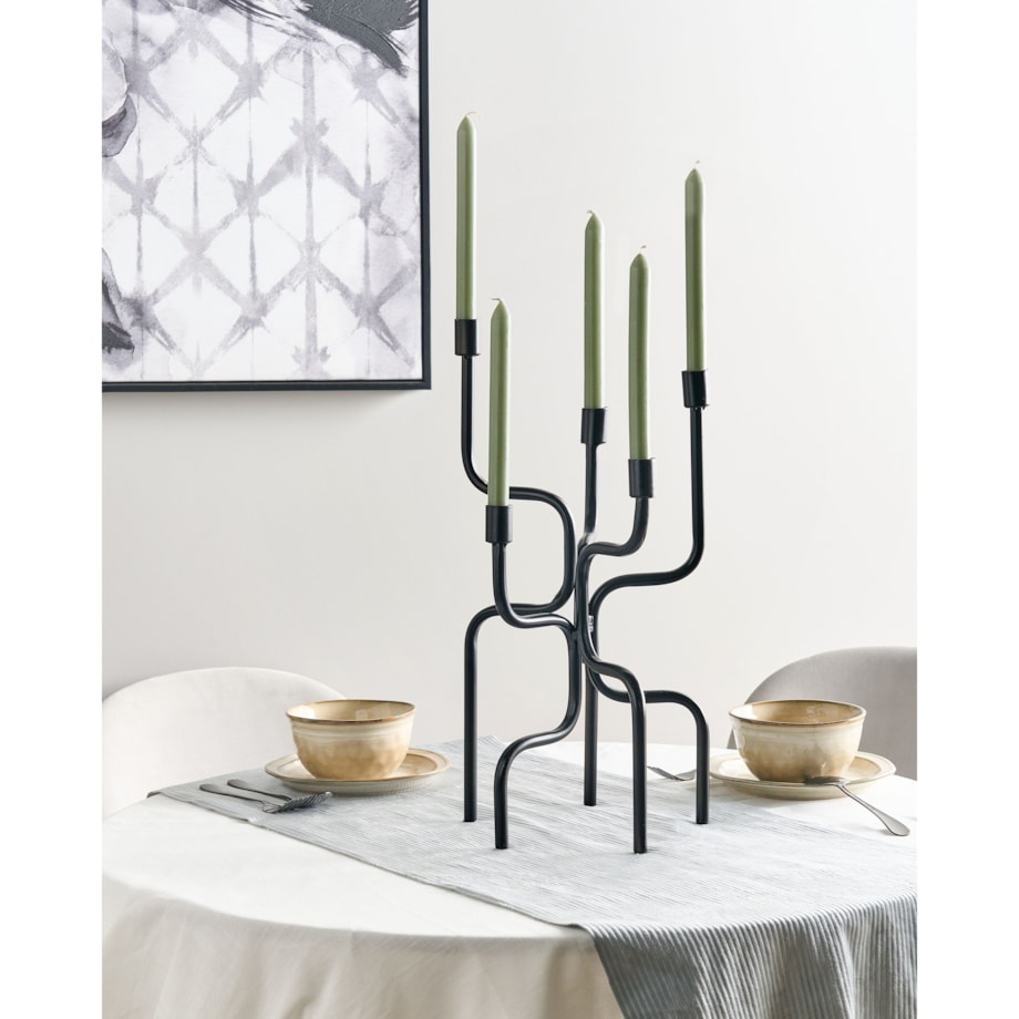 Świecznik PORRTELA Metal 50 cm Czarny