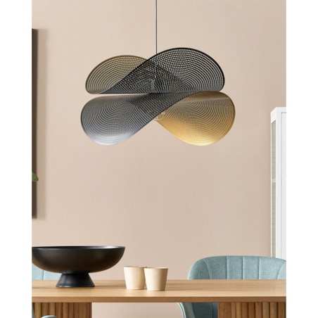 Lampa wisząca metalowa czarno-złota DOYLES