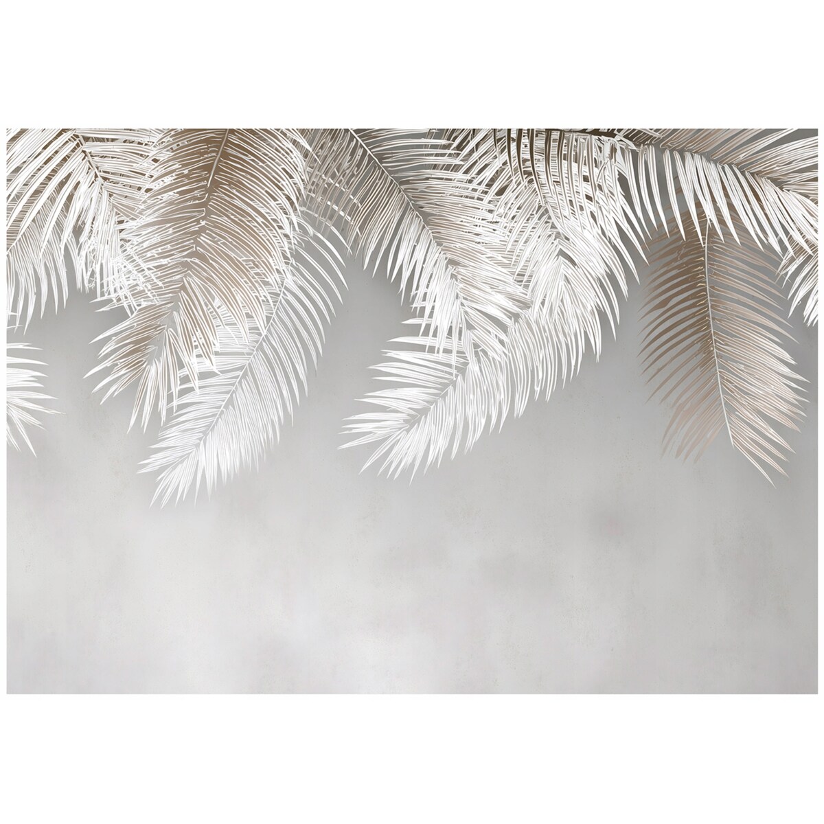 Fototapeta Do Sypialni Salonu Na Flizelinie Liście Beton Beżowy 300x210