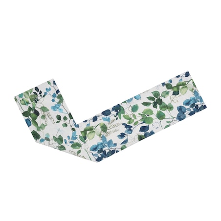 Bieżnik z motywem liści i ptaków Blue Sparrow – 50 × 220 cm