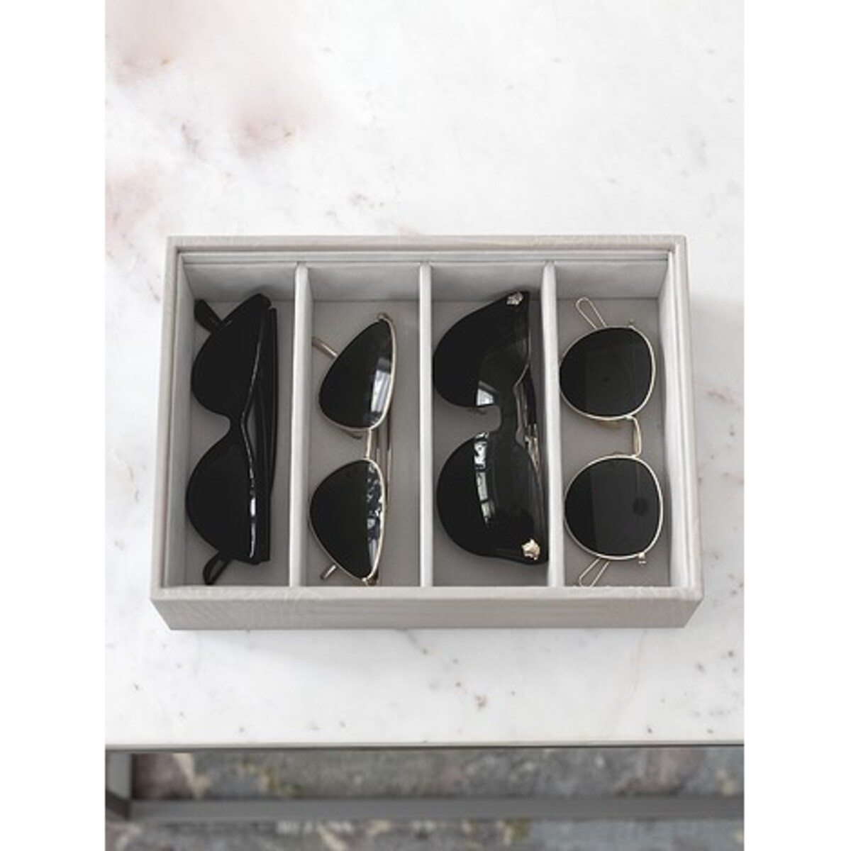 Pudełko na okulary Stackers Croc 4 komorowe putty