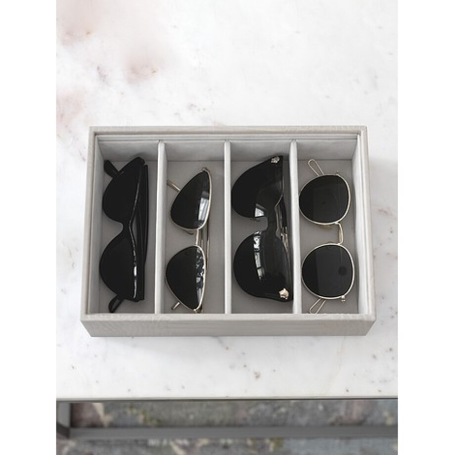 Pudełko na okulary Stackers Croc 4 komorowe putty