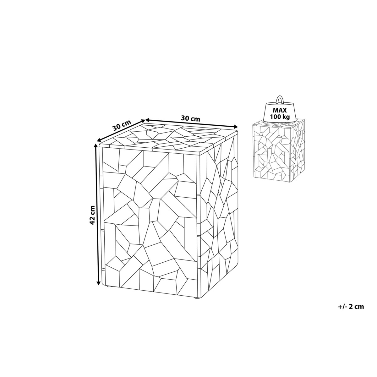Stolik pomocniczy drewno tekowe NELSON