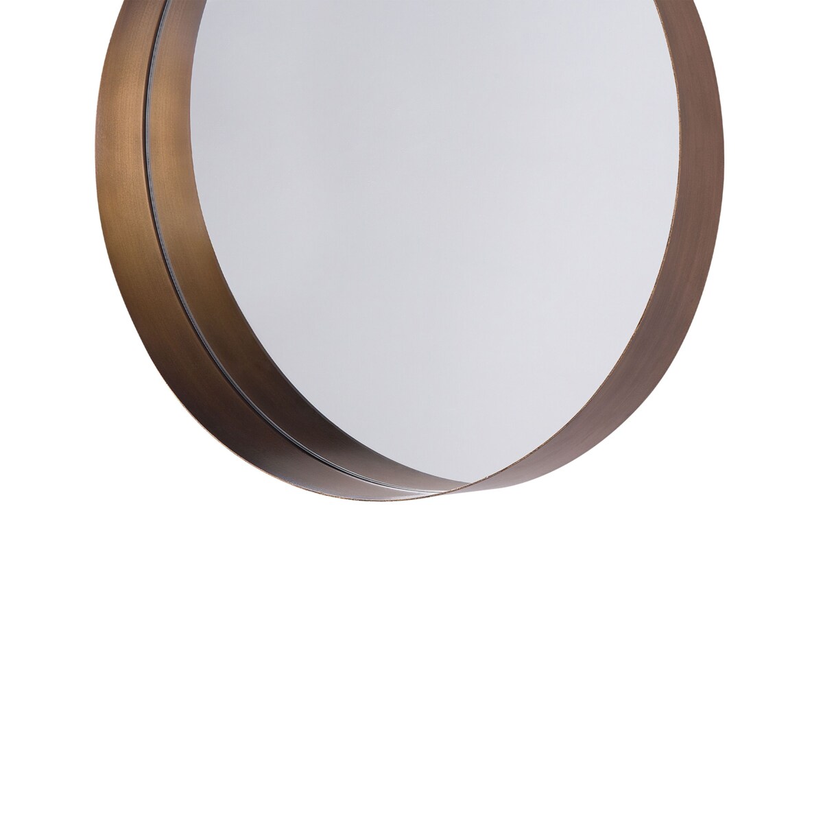 Metalowe okrągłe lustro ścienne ø 40 cm miedziane PINEY