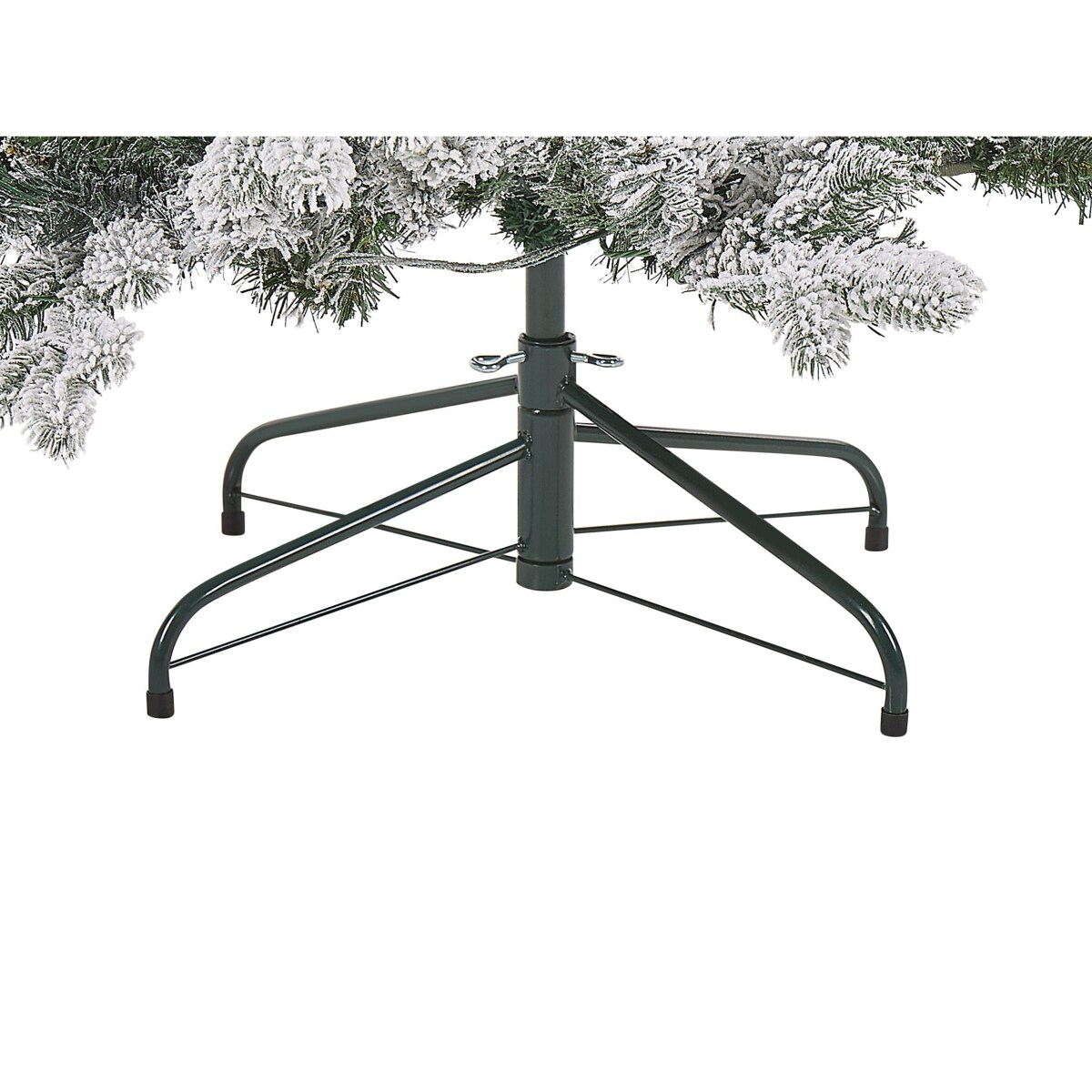 Ośnieżona sztuczna choinka ze światełkami 120 cm biała TATLOW