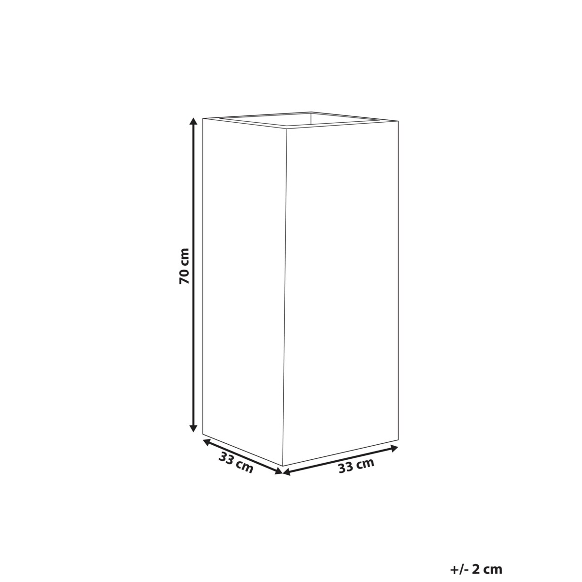 Doniczka 33 x 33 x 70 cm beżowoszara DION