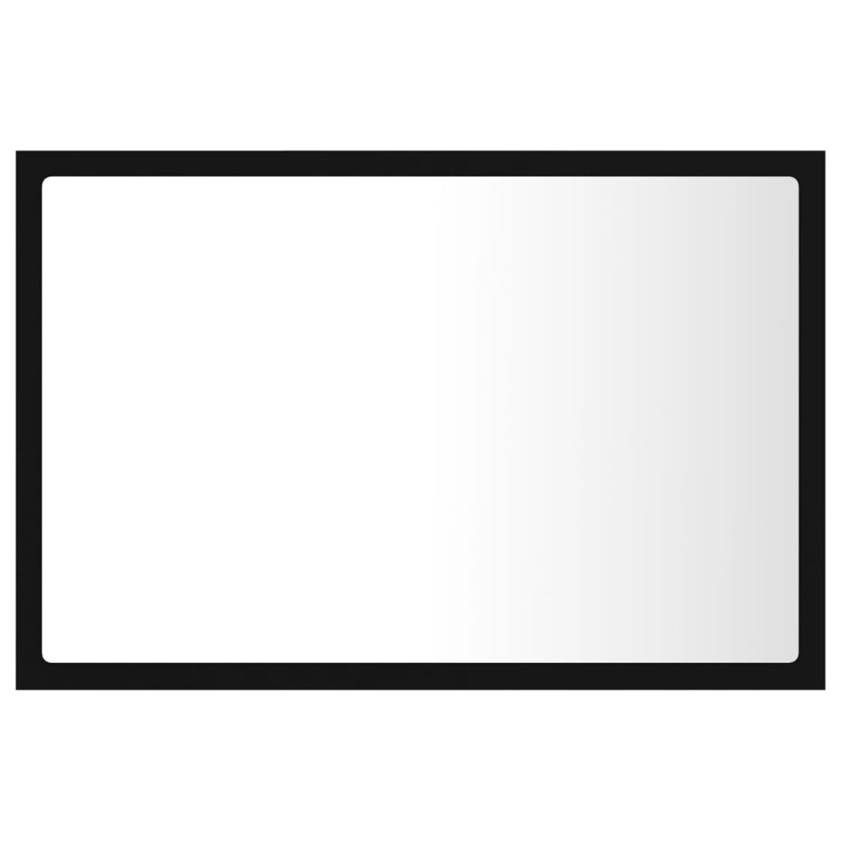 vidaXL Lustro łazienkowe z LED, czarne, 60x8,5x37 cm, akryl