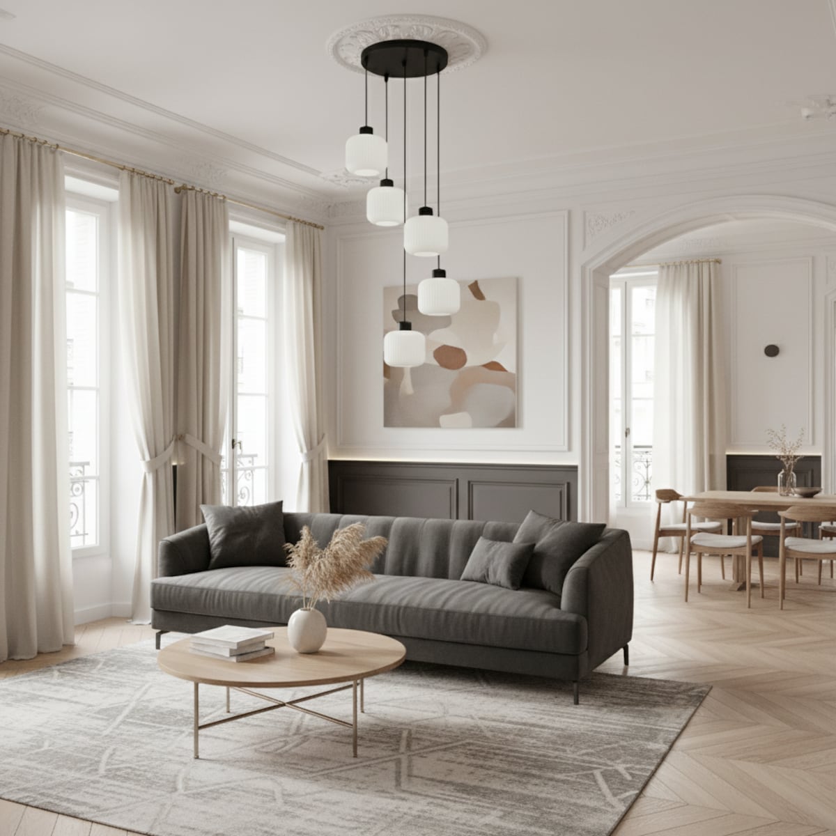 lampa wisząca kaskadowa 5 punktowa edylit do salonu