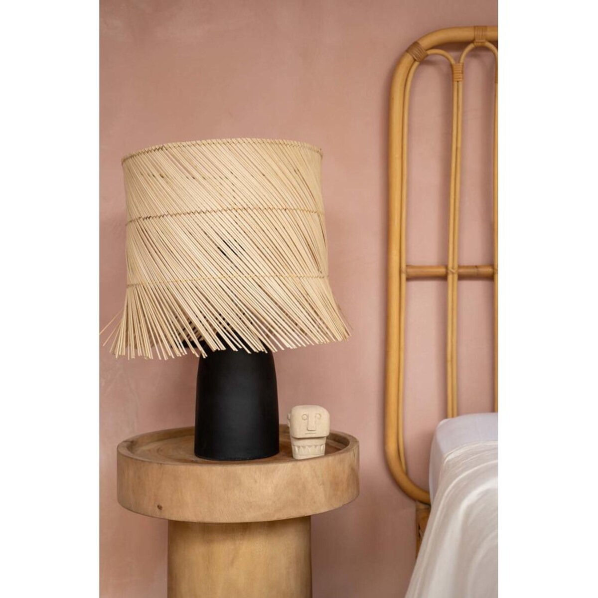 Lampa stołowa Pandan - czarna naturalna