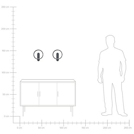 Zestaw 2 lamp ściennych BLIES Czarny Metal LED