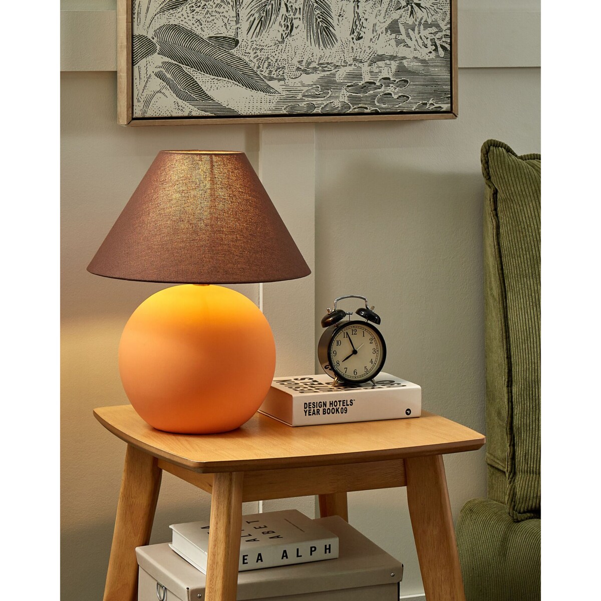 Lampa stołowa ceramiczna pomarańczowa LIMIA