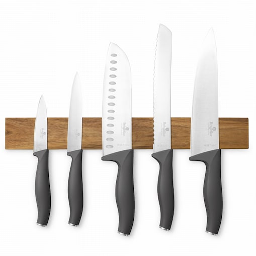 Zestaw noży z listwą magnetyczną 6 elementów BERLINGER HAUS Antracit