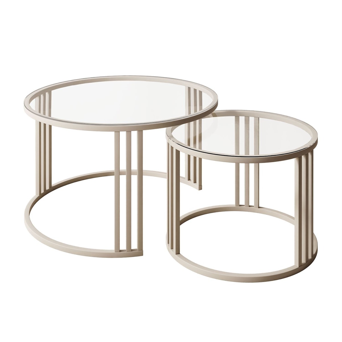 Stolik kawowy LORI 2w1 KASZMIR ze szklanym blatem, przezroczyste szkło