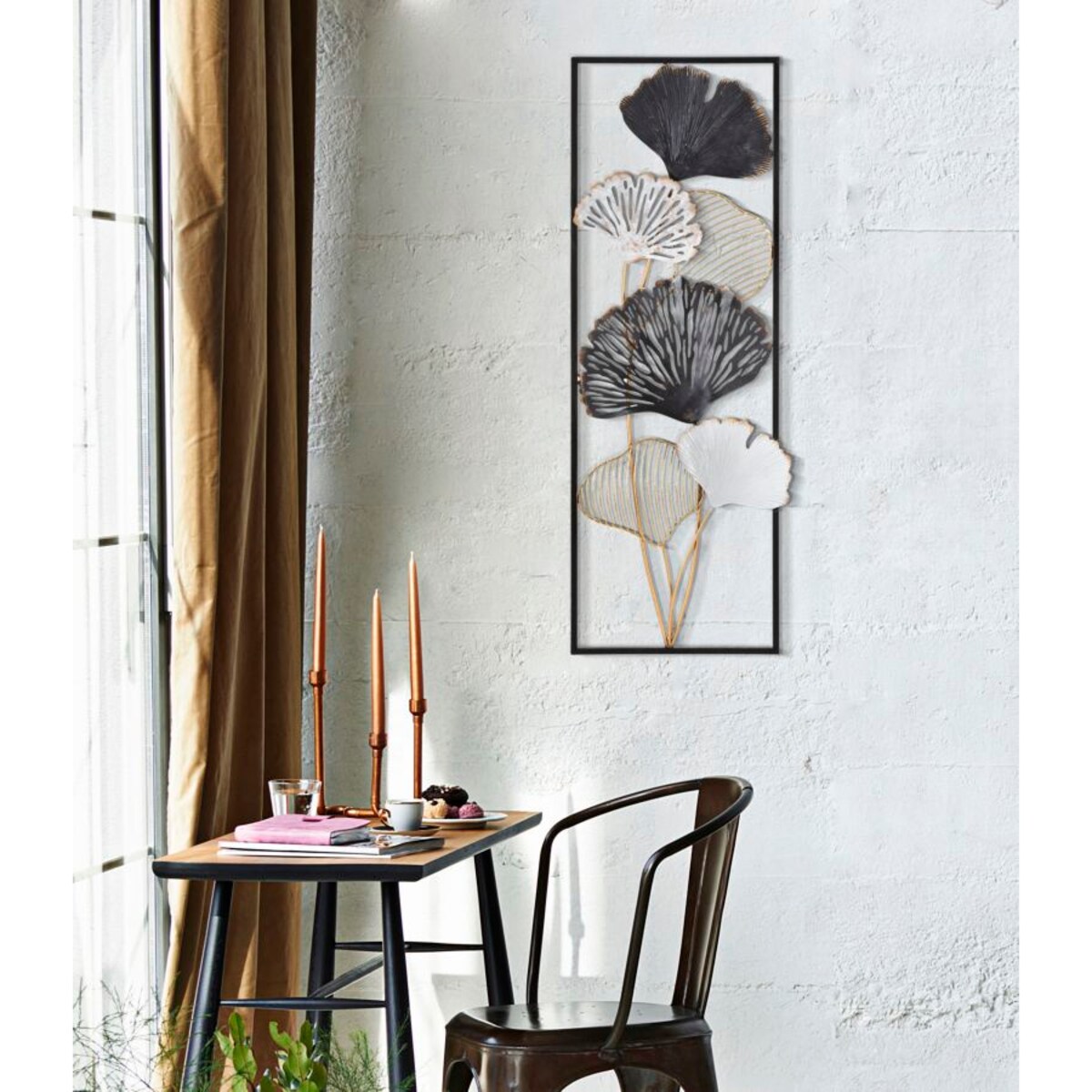 Panel ścienny metalowy ORY, czarny, 31x90 cm