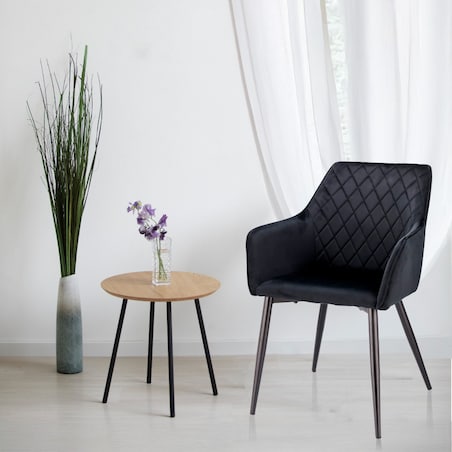 Krzesło welurowe tapicerowane APIS czarne