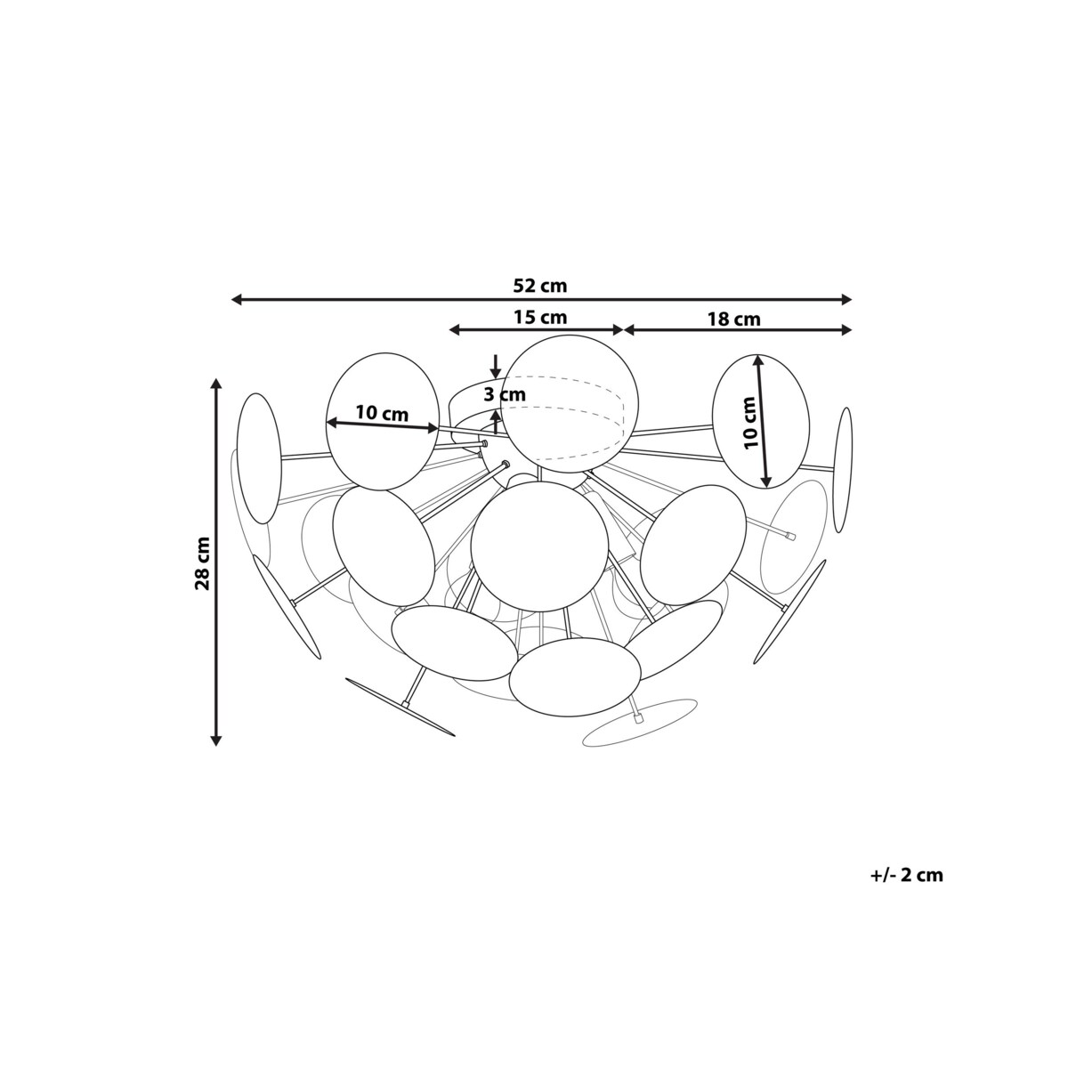 Lampa sufitowa czarno-złota MARITSA