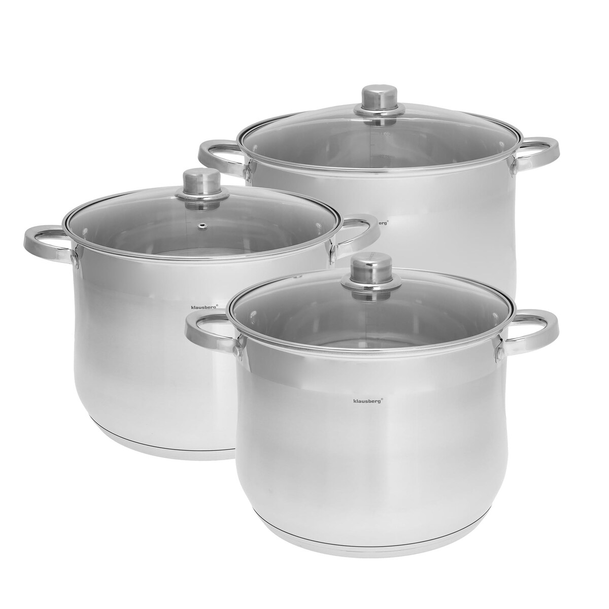 Zestaw garnków gastronomiczne zestaw 6 ele. 10.7l+13l+16L KLAUSBERG stock pot