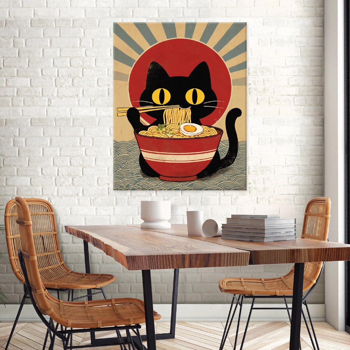 Obraz Do Sypialni Salonu Na Płótnie Kot Retro Czerwony 40x60
