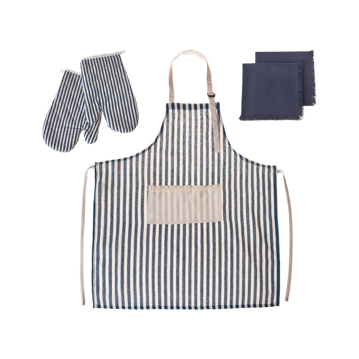 Zestaw tekstyliów kuchennych CUCUMIS Niebieski