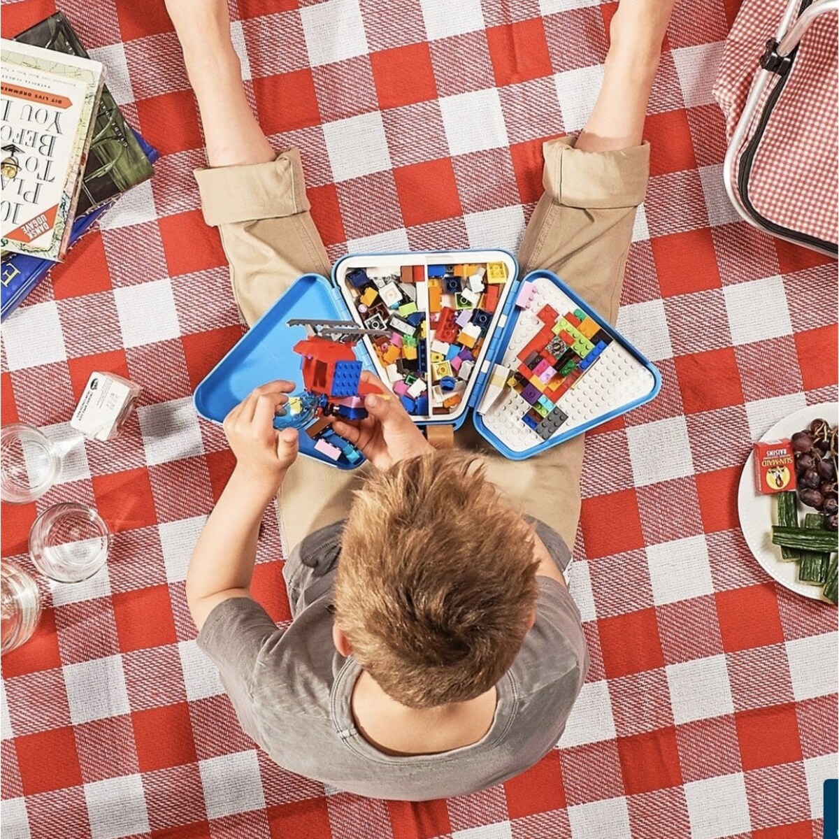 Przenośne pudełko, pojemnik na zabawki TeeBee - niebieskie