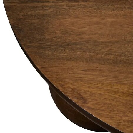 Stolik kawowy z drewna mango, kuliste nogi, brązowy, Abekas, 90 cm