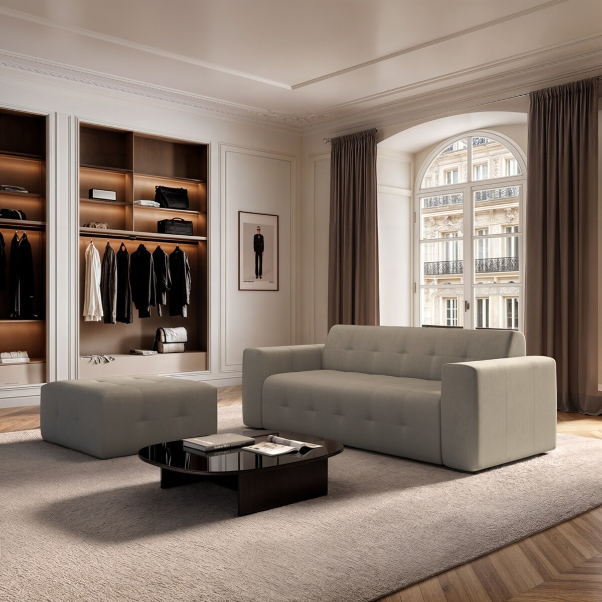 Sofa 3 osobowa Tuil ciemno beżowa