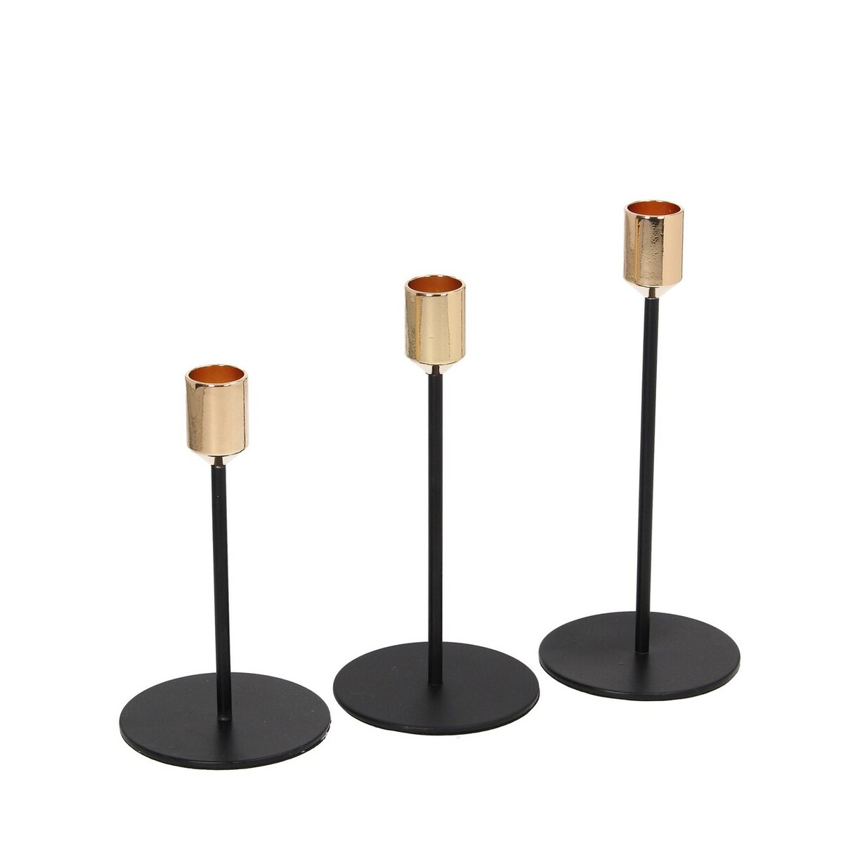 Świeczniki metalowe MARKO na jedną świecę, 3 sztuki