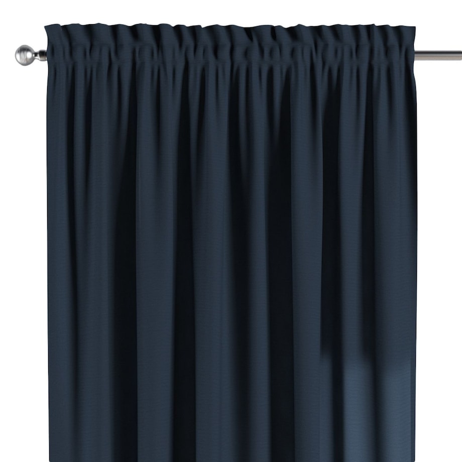 Zasłona na kanale z grzywką 1 szt. 130x245 granatowy