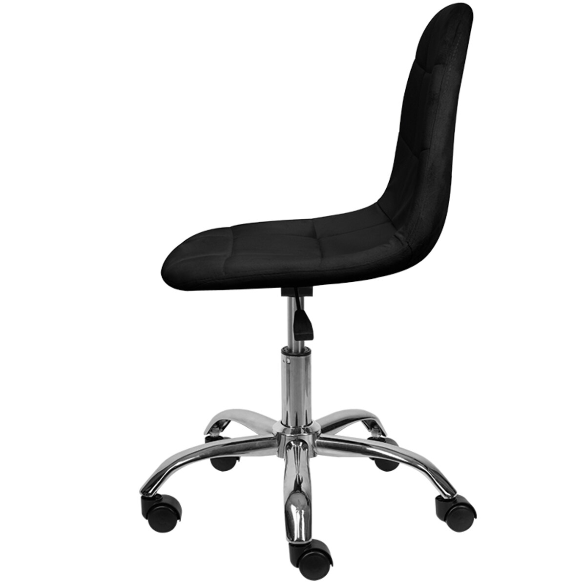 KRZESŁO BIUROWE FOTEL OBROTOWY REGULOWANY WELUROWY PIKOWANY DO BIURKA CZARNY