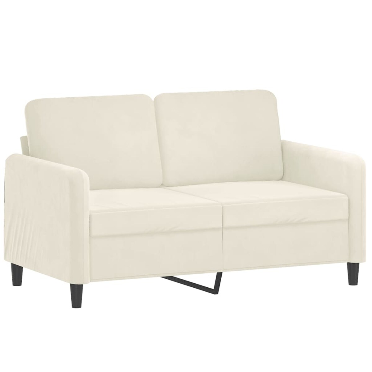 vidaXL Sofa 2-osobowa, kremowy, 120 cm, tapicerowana aksamitem