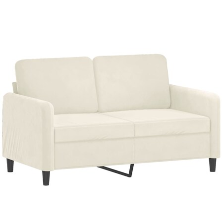 vidaXL Sofa 2-osobowa, kremowy, 120 cm, tapicerowana aksamitem