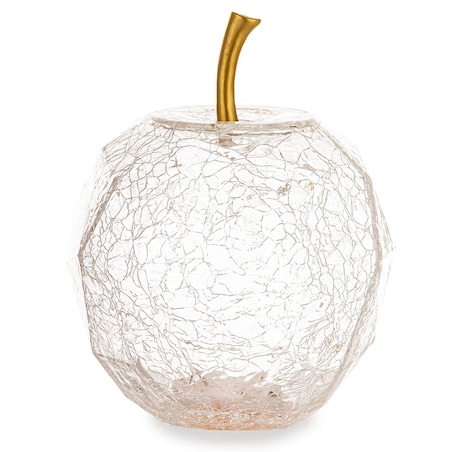 Dekoracja - jabłko szklane LED 19x14x14 cm POMO przezroczyste