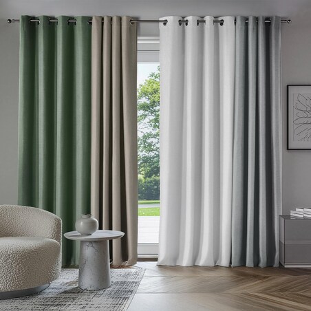 Zasłona na przelotkach CHAMBRAY CHINEA CEDRE, 135 x 240 cm, zaciemniająca