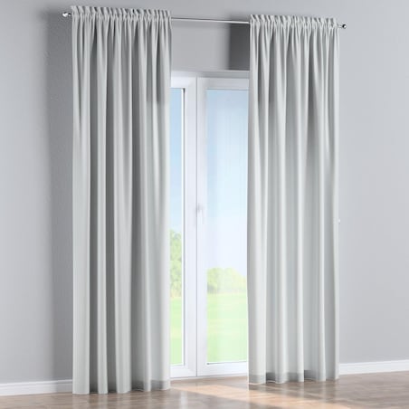 Zasłona na kanale z grzywką 1 szt. 130x260 gołębi srebrny z połyskiem