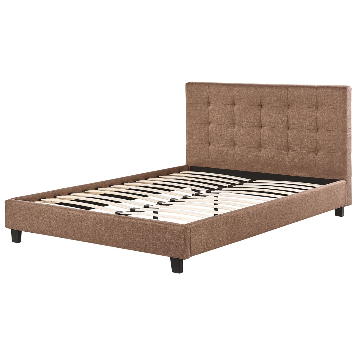 Łóżko tapicerowane 180 x 200 cm brązowe LA ROCHELLE