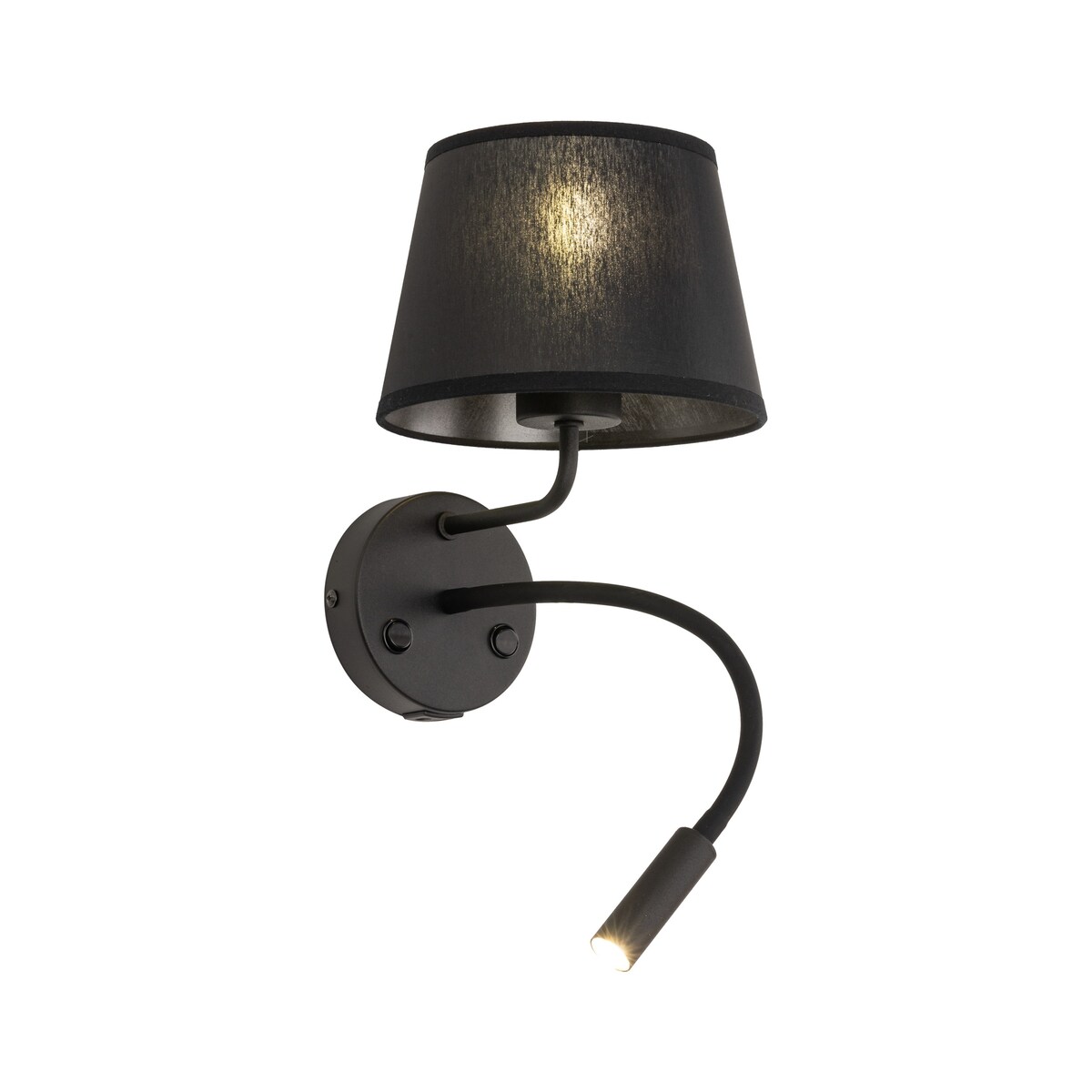 Kinkiet do czytania z USB TK Lighting MAJA BLACK 10203 czarny, ruchome światło, E27 + G9