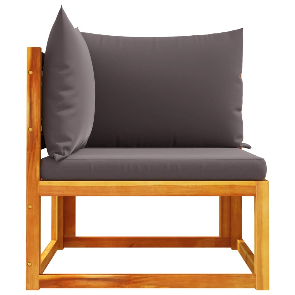 vidaXL Narożna sofa ogrodowa z poduszkami, drewno akacjowe i rattanowe