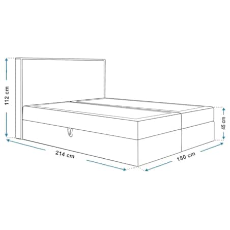 Łóżko kontynentalne FOX 9 180x200 tkanina boucle - mleczny