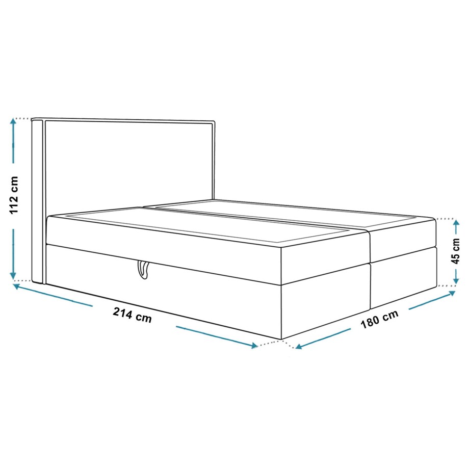 Łóżko kontynentalne FOX 9 180x200 tkanina boucle - mleczny
