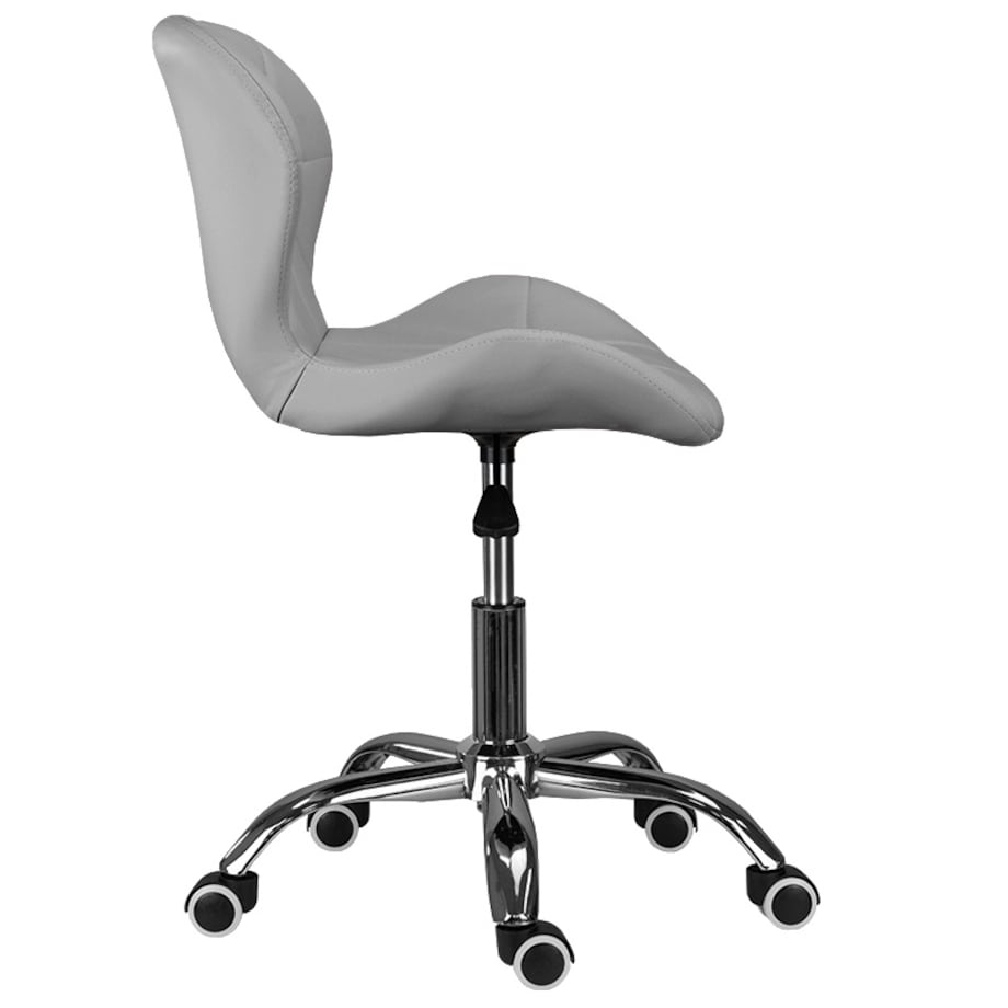 Krzesło obrotowe biurowe nowoczesne ekoskóra szare
