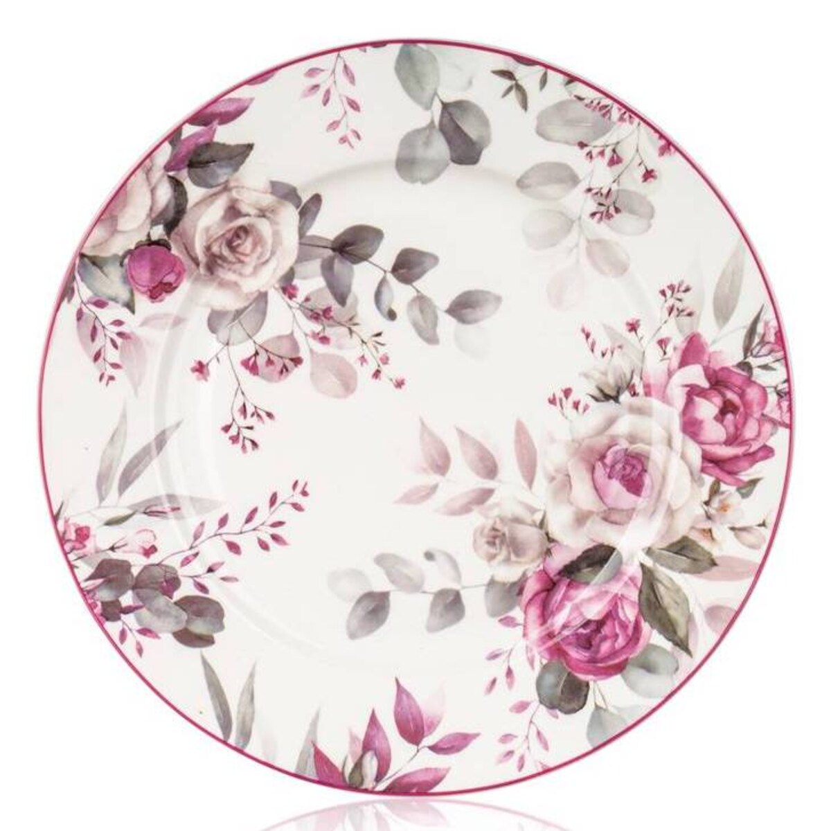 TALERZ DESEROWY w kwiaty róża 19cm na ciasto desery banquet jadalnia