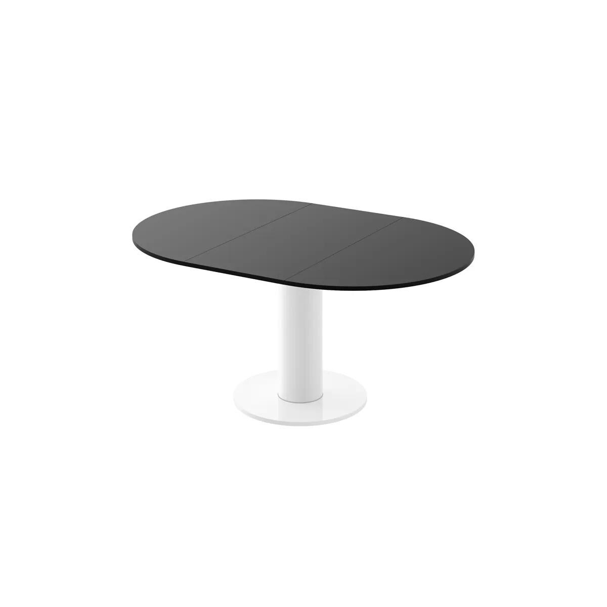 Stół rozkładany SOLO LUX 100(144)x100 czarny mat/biały