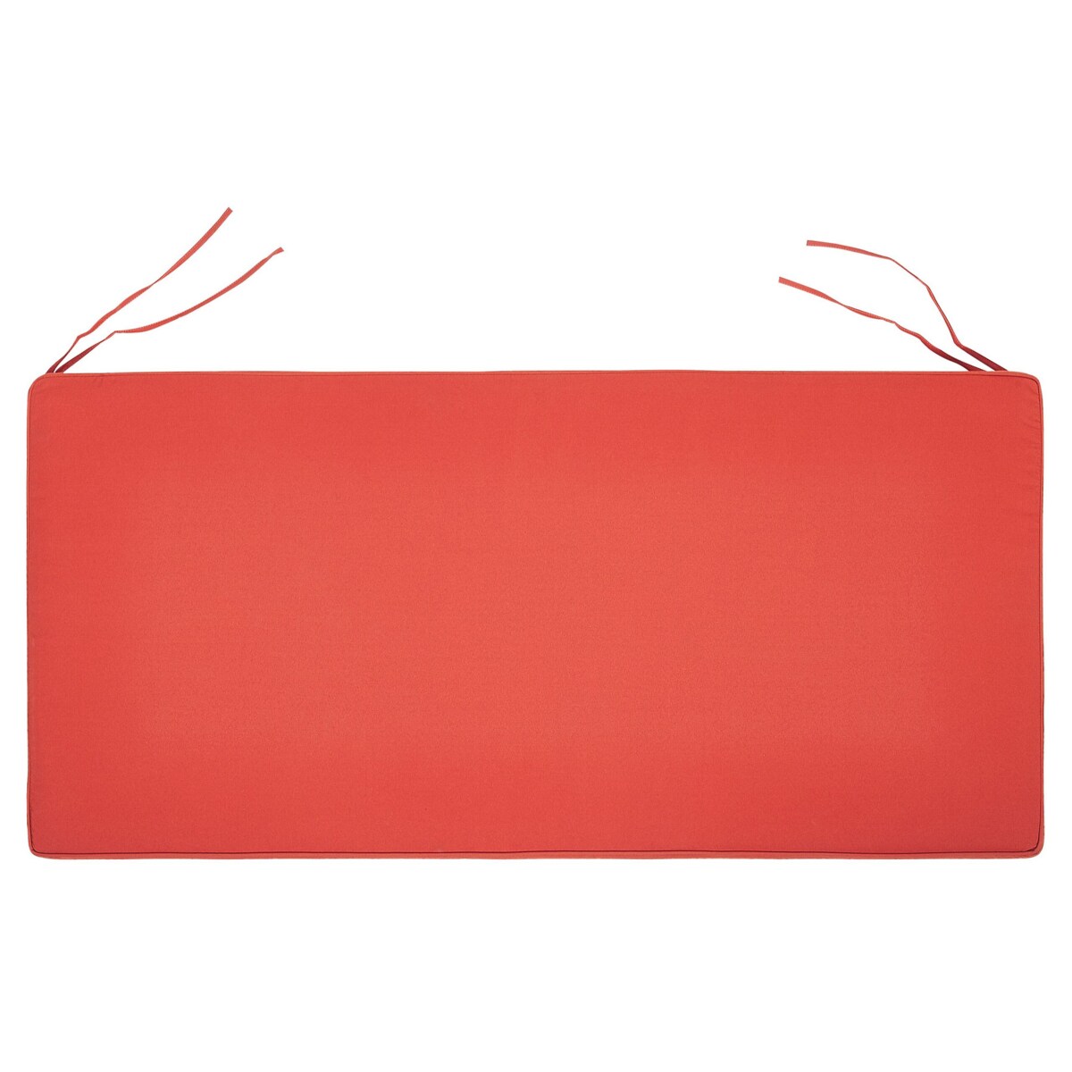 Ławka ogrodowa z certyfikowanego drewna 120 cm z poduszką czerwoną VIVARA