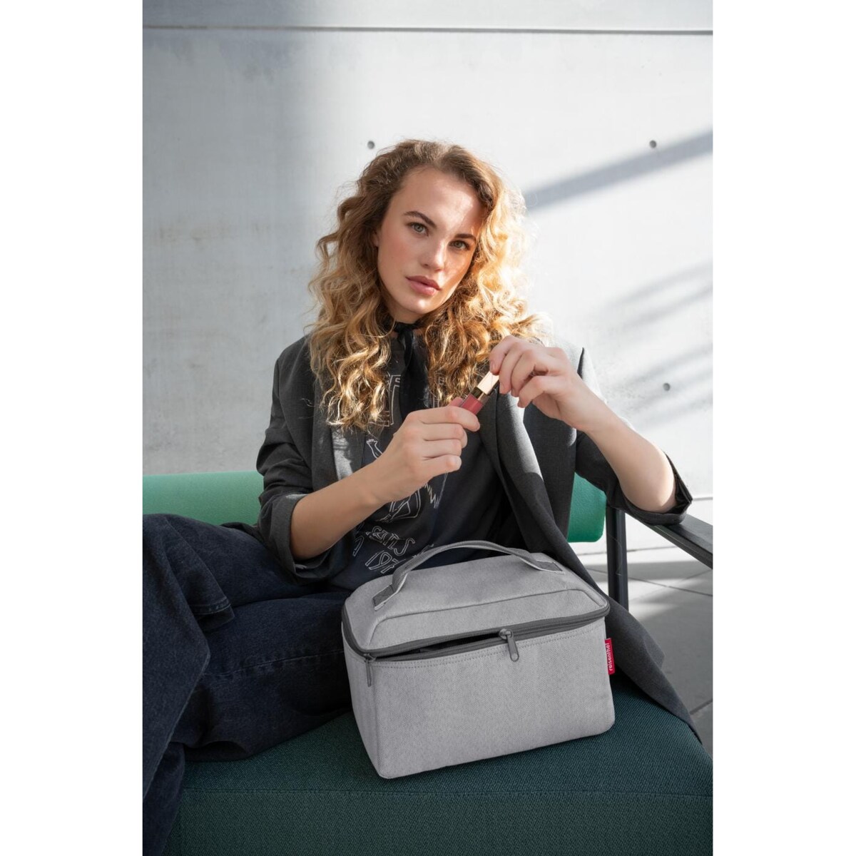 Kosmetyczka BEAUTYCASE, herringbone grey