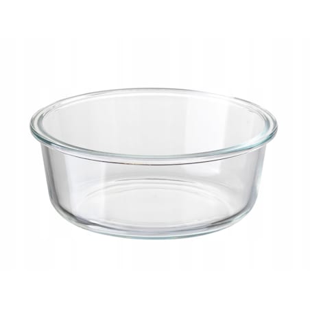 POJEMNIK SZKLANY okrągły z bambusową pokrywką 970ml na jedzenie owoce sery